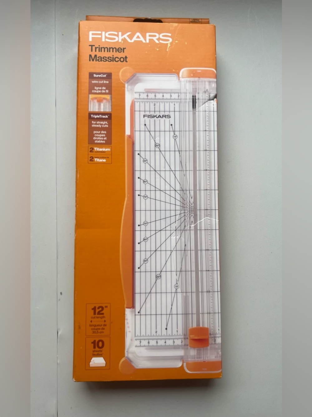 Fiskars SureCut School Supplies Paper Trimmer for Crafting 12" Cut Length